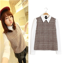 T02932013秋装新款韩版女装甜美日系风长袖翻领T恤淘宝开店货源