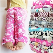 可爱加厚双面珊瑚绒家居睡裤长裤地摊摆摊货源10元批发裤子女裤