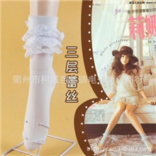 〖荐〗vivi莉娜三层蕾丝袜子|女袜|袜子批发|外贸袜蕾丝短袜