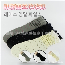 【VIVI杂志推荐】田园风味道蕾丝大花边贴腿不紧绷植绒点点袜子