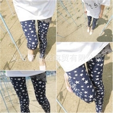 满包邮淘宝暴款高弹力大码星星仿牛仔打底裤九分裤批发098