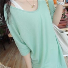 2013新款清凉色系针织效果混搭独好宽松大TEE5076960