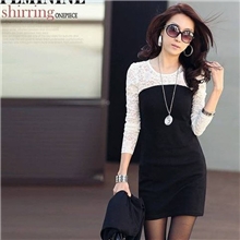 2013新款女连衣裙韩版大码蕾丝打底裙修身显瘦长袖连衣裙女