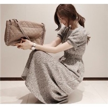 2013秋冬新款韩国代购泡泡袖收腰修身针织长裙针织连衣裙女批发