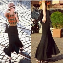 2013呛口小辣椒正品独家性感鱼尾高腰毛线包臀荷叶边半身裙长裙