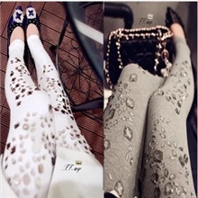 2012秋季新款精致百搭气质水晶甜美弹力打底裤