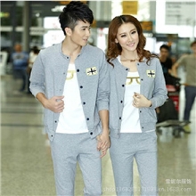 2013新款男女式韩版休闲运动服套装棉质时尚套装开衫立领女