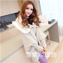 2013哺乳毛衣宽松带领子毛衣开衫外套韩版秋冬女披肩蝙蝠衫加厚
