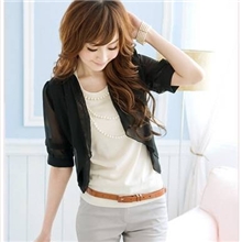 2013新款好质量加大版韩版双层袖雪纺小披肩外套