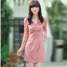 厂家直销2012新款秋装女装韩版修身气质打底长袖连衣裙