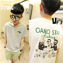 批发2013夏装t恤潮男林弯弯三个眼镜胡子男休闲修身男装t恤男短袖