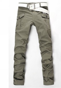 男装男士低腰休闲裤侧搭口袋男士背带裤韩版秋装新款潮代销