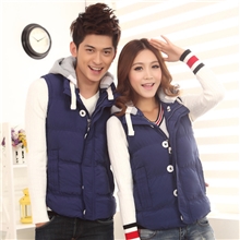 秋冬装新款情侣马甲可脱卸帽羽绒马甲男背心修身韩版一件代发