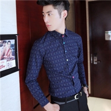 批发2013秋新款男士衬衫彩色纽扣休闲韩版修身衬衣潮男代理