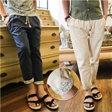 2013新款名族风男9CM男裤子休闲男装麻棉亚麻男裤个性潮流男裤