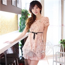 2013新款韩版修身夏季短袖蕾丝连衣裙短袖连衣裙批发6010#