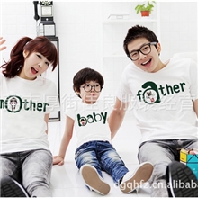 韩版时尚亲子装/T恤/短袖/母女装/家庭装/可选色选款)