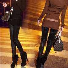 2012冬季新款超有型瘦腿皮质牛仔保暖打底裤加厚加棉靴裤A53P58
