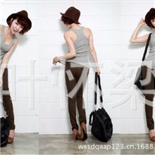 一件代发Y字吊带纯色纯棉打底工字背心女细纹背心短款55CM批发