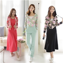 韩版秋季卫衣两件套装时尚气质印花拼色休闲长裙套装女款1801