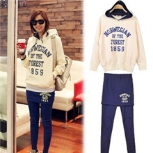 韩版热卖街头风字母印花隐形插袋秋款套装休闲连帽女式卫衣1273