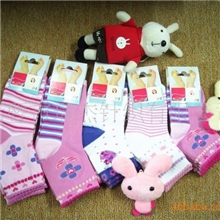 特价120针卡通提花可爱经典泡泡罗口宝宝袜子现货批发