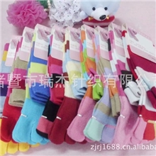 春季外贸尾单新款全棉多彩无后跟五指袜,超级可爱