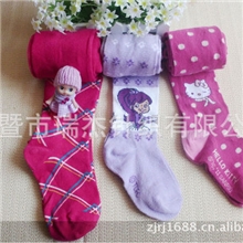 春季主打外贸新款全棉菱形宝宝加裆连裤袜