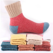 13新款秋冬款毛圈袜子加厚保暖兔羊毛袜子羊毛拼色女袜子批发