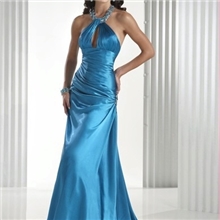 供应优惠新款欧式蓝色时尚长款优雅气质款魅力礼服2014新款礼服