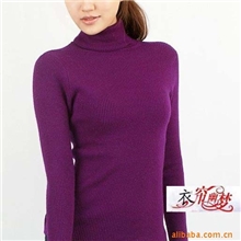 春秋女式高领抽条羊绒衫女士修身百搭羊绒衫韩版紧身打底羊绒衫