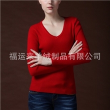 批发女式百搭毛衣v领抽条毛衣针织衫毛衣修身高弹羊绒毛衣