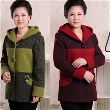 2013新款春秋装中老年中长款连帽外套妈妈装风衣呢子上衣外套