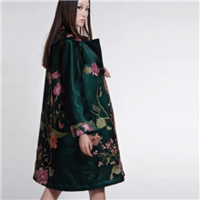 隆唐中国风女装品牌风衣专柜正品刺绣薄棉女风衣冬季新款M209