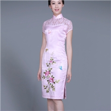 【隆唐】L038原创改良女士旗袍唐朝旗袍2013刺绣旗袍优雅显瘦