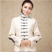 素衣绣民族风外套中式唐装盘扣中国风原创亚麻短款上衣外套