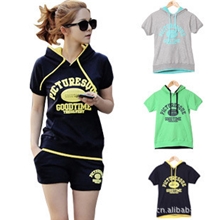 休闲套装运动套装女款夏装加大码女装短袖夏装t恤胖mm夏装修身