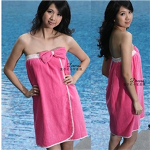 厂家批发女士夏季纯棉毛巾料抹胸蝴蝶结浴裙/浴袍/浴巾/睡衣/浴衣