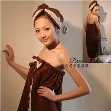 花边蝴蝶结毛巾料抹胸浴巾/浴裙/浴袍/浴衣/4个色/厂家批发