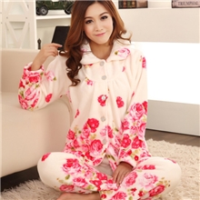 批发供应长袖睡衣秋冬新款超柔超保暖法兰绒睡衣法兰绒睡衣套装