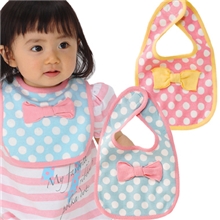 （蝴蝶结圆点小围嘴）宝宝魔术扣小围嘴/口水巾/围兜宝宝围嘴