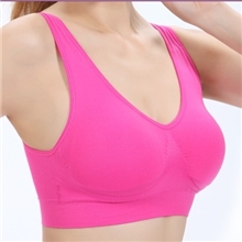 外贸女双层无缝瑜伽运动背心内衣大码无钢圈无痕聚拢睡眠文胸