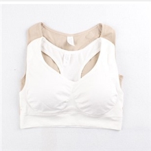 外贸出口女双层无缝瑜伽工字背心内衣无钢圈无痕聚拢运动文胸