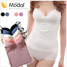 淘宝爆款外单女士带罩杯莫代尔吊带背心无钢圈文胸式打底内衣