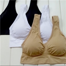 外贸双层无缝调整型运动文胸无钢圈背心式无痕瑜伽文胸内衣