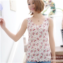 2013韩版新款印花全蕾丝工字背心碎花波浪边蕾丝背心吊带衫批发