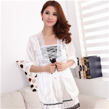 爆款公主冰丝两件套睡衣吊带仿真丝性感睡裙家居服套装加厚加长