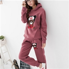 批发供应2013韩版时尚新款孕妇装优质全棉加绒熊宝宝运动孕妇套装