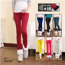 加绒彩色孕妇正品四码7色彩色加绒裤时尚孕妇裤弹力孕妇裤加绒裤
