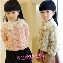 卡哇伊C秋冬款女童针织花瓣外套开衫女童装批发